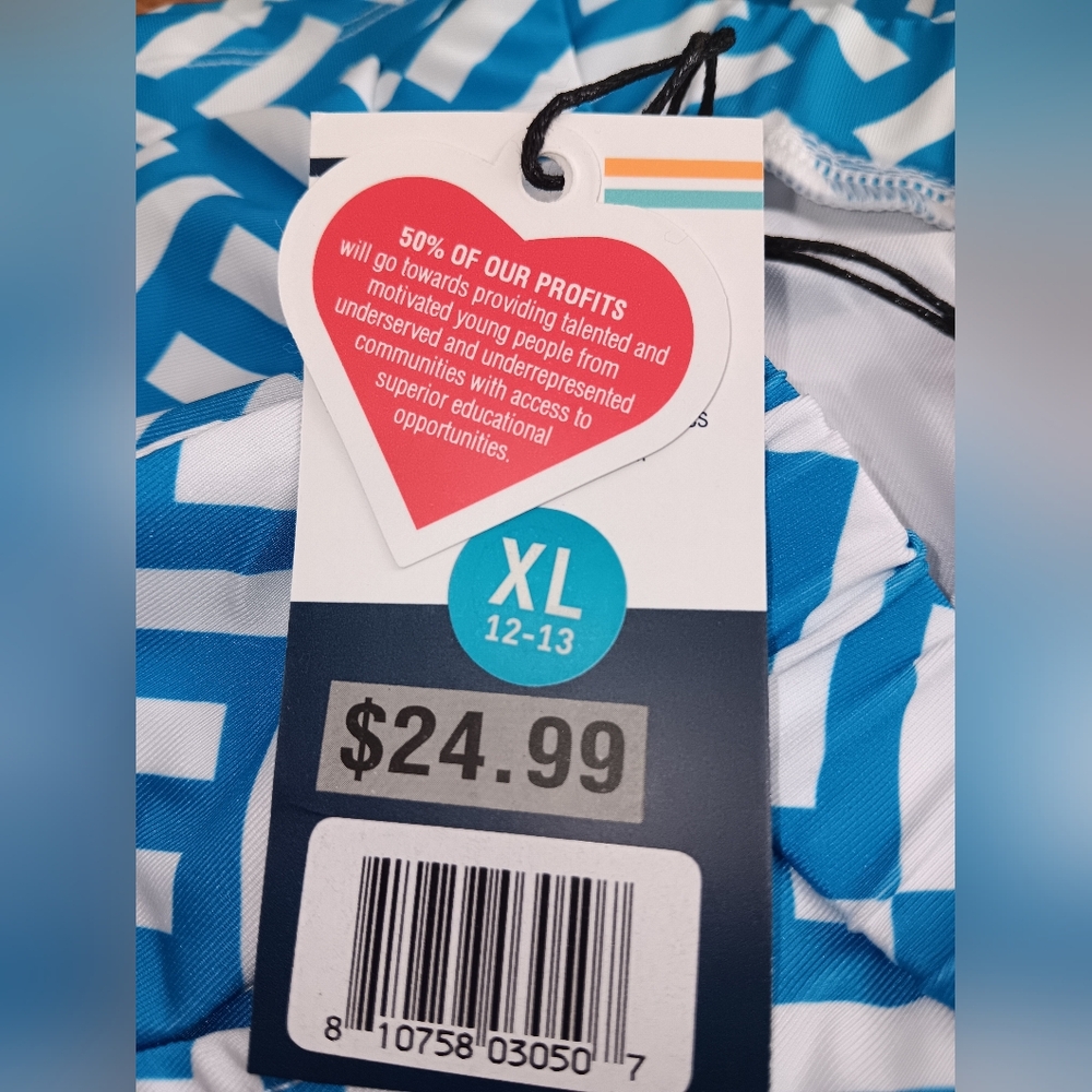 Blue Geometric Girls Golf Skort XL - Picture 6 of 6